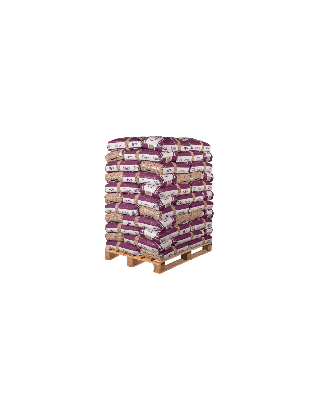 Granulés de bois – Eden Pellets Premium – Palette de 66 sacs de 15 kg (990 kg)