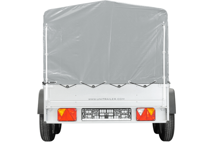 REMORQUE DOUBLE ESSIEUX UNITRAILER 264/2 KIPP AVEC ROUE JOCKEY, ARCEAU ET bâche GRISE – Image 16